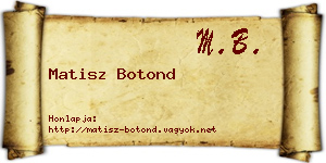 Matisz Botond névjegykártya
